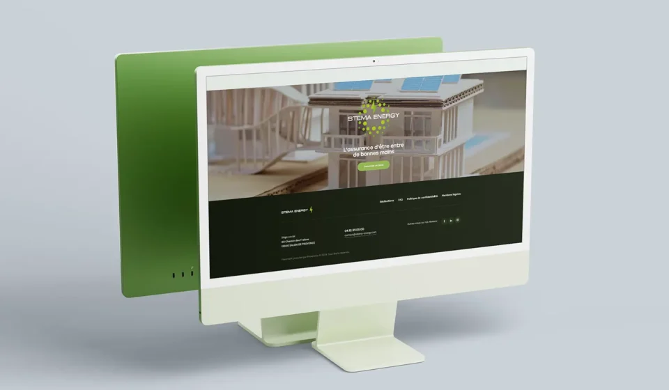 Site internet de Stema Energy, spécialiste en énergie solaire et solutions durables